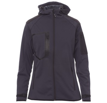 KURTKA SOFTSHELL Z KAPTUREM EXTREME LADY - GRANATOWY-CZARNY