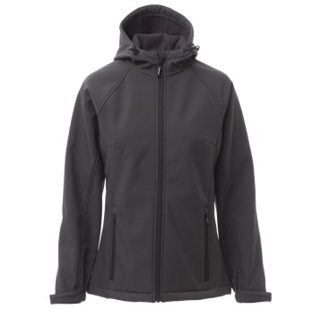 KURTKA SOFTSHELL Z KAPTUREM GALE LADY - ANTRACYTOWY