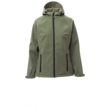 KURTKA SOFTSHELL Z KAPTUREM GALE LADY - ZIELONY WOJSKOWY