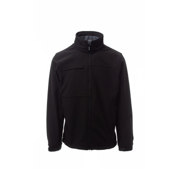 KURTKA SOFTSHELL Z KAPTUREM MĘSKA ALASKA - CZARNY