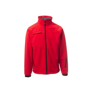 KURTKA SOFTSHELL Z KAPTUREM MĘSKA ALASKA - CZERWONY