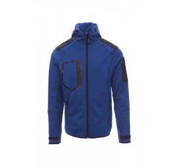KURTKA SOFTSHELL Z KAPTUREM MĘSKA EXTREME - KRÓLEWSKI NIEBIESKI/CZARNY