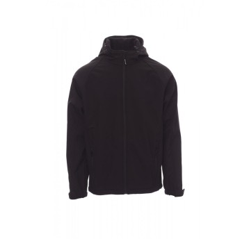KURTKA SOFTSHELL Z KAPTUREM MĘSKA GALE - CZARNY