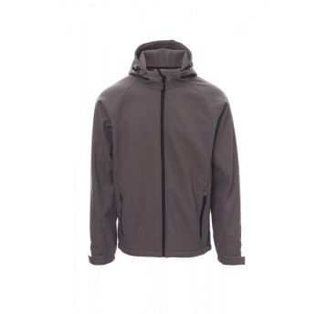 KURTKA SOFTSHELL Z KAPTUREM MĘSKA GALE - SZARY STALOWY