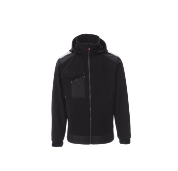 KURTKA SOFTSHELL Z KAPTUREM MĘSKA PERFORMER 2.0 - CZARNY/CZARNY