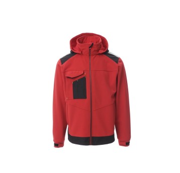 KURTKA SOFTSHELL Z KAPTUREM MĘSKA PERFORMER 2.0 - CZERWONY/CZARNY