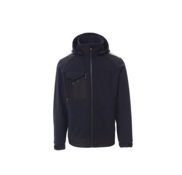 KURTKA SOFTSHELL Z KAPTUREM MĘSKA PERFORMER 2.0 - GRANATOWY/CZARNY