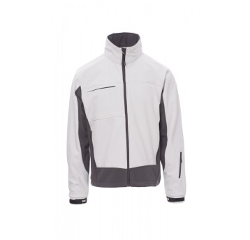 KURTKA SOFTSHELL Z KAPTUREM MĘSKA STORM - BIAŁY/SZARY
