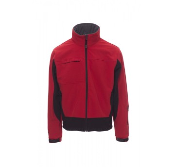 KURTKA SOFTSHELL Z KAPTUREM MĘSKA STORM - CZERWONY/CZARNY