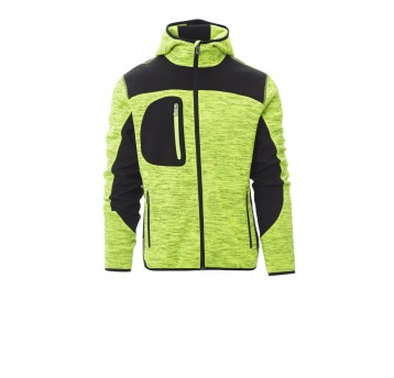KURTKA SOFTSHELL Z KAPTUREM MĘSKA TRIP - ŻÓŁTY FLUO/CZARNY