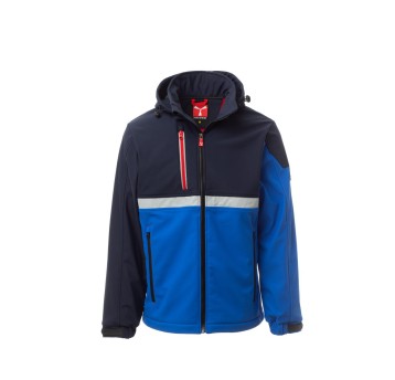 KURTKA SOFTSHELL Z KAPTUREM MĘSKA WISE - KRÓLEWSKI NIEBIESKI/GRANATOWY