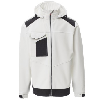 KURTKA SOFTSHELL Z KAPTUREM PERFORMER 2.0 - BIAŁY-CZARNY