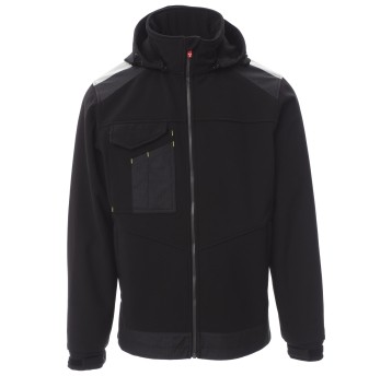 KURTKA SOFTSHELL Z KAPTUREM PERFORMER 2.0 - CZARNY-CZARNY