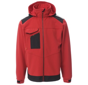 KURTKA SOFTSHELL Z KAPTUREM PERFORMER 2.0 - CZERWONY-CZARNY