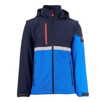 KURTKA SOFTSHELL Z KAPTUREM WISE 2IN1 - KRÓLEWSKI NIEBIESKI-GRANATOWY