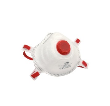 PÓŁMASKA OCHRONNA FFP3 NR AK003 DUST MASK FFP3 - BIAŁY/CZERWONY