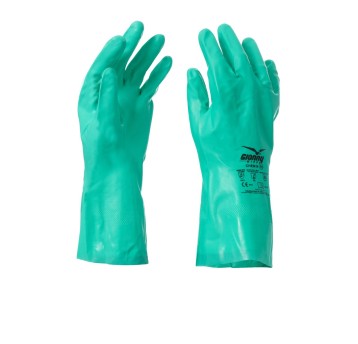 RĘKAWICA NITRYLOWA FLOKOWANA CHEM N - ZIELONY
