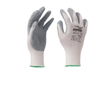 RĘKAWICA POLIESTROWA POWLEKANA NITRYLEM SKILL N1 - SZARY