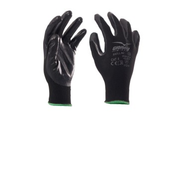 RĘKAWICA POLIESTROWA POWLEKANA NITRYLEM SKILL N2 - CZARNY
