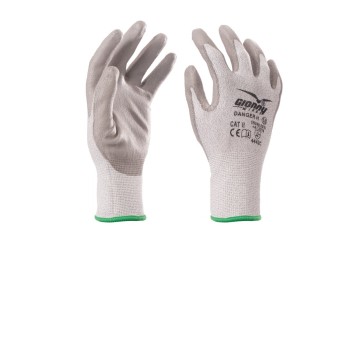 RĘKAWICA WYTRZYMAŁA POWLEKANA POLIURETANEM DANGER H - SZARY