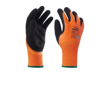 RĘKAWICA ZIMOWA ANTYPRZECIĘCIOWA POWLEKANA LATEKSEM COLD-DRY - POMARAŃCZOWY/CZARNY