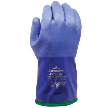 RĘKAWICE CHEMOODPORNE SHOWA 490 - NIEBIESKI