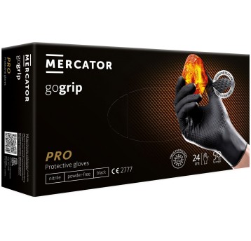 RĘKAWICE NITRYLOWE BEZPUDROWE MERCATOR GOGRIP BLACK (50SZT.)