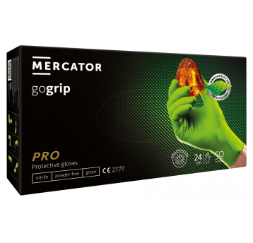 RĘKAWICE NITRYLOWE BEZPUDROWE MERCATOR GOGRIP GREEN (50SZT.)