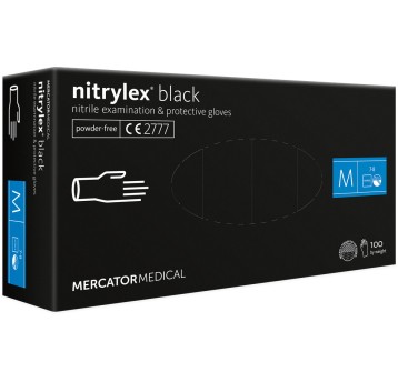 RĘKAWICE NITRYLOWE BEZPUDROWE NITRYLEX BLACK (100SZT.)