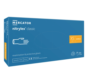 RĘKAWICE NITRYLOWE BEZPUDROWE NITRYLEX CLASSIC BLUE (100SZT.)