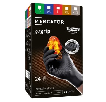 RĘKAWICE NITRYLOWE ONE BY ONE MERCATOR GOGRIP BLACK (100SZT.)