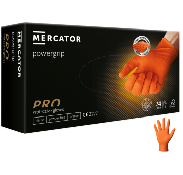 RĘKAWICE NITRYLOWE POWERGRIP ORANGE (50SZT.)