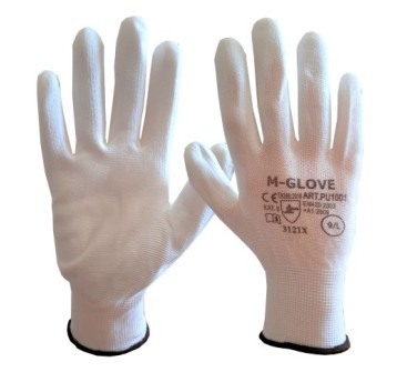 RĘKAWICE OCHRONNE M-GLOVE PU1001 WHITE 3121X