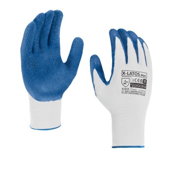 RĘKAWICE OCHRONNE POWLEKANE LATEKSEM X-LATOS BLUE