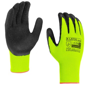 RĘKAWICE OCHRONNE POWLEKANE LATEKSEM X-LATOS NEON