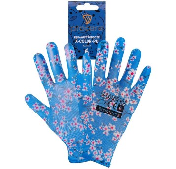 RĘKAWICE OCHRONNE POWLEKANE PU X-COLOR-PU ROZM. 6
