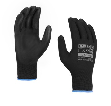 RĘKAWICE OCHRONNE POWLEKANE PU X-PUNO BLACK
