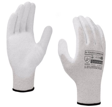 RĘKAWICE OCHRONNE POWLEKANE PU X-TOUCH CARBON ESD