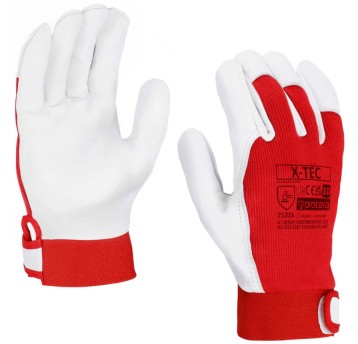 RĘKAWICE OCHRONNE WZMOCNIONE KOZIĄ SKÓRĄ X-TEC
