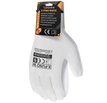 RĘKAWICE OCHRONNE Z ZAWIESZKĄ POWLEKANE PU X-PUNO WHITE
