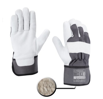 RĘKAWICE OCIEPLANE WZMOCNIONE KOZIĄ SKÓRĄ X-PREMIUM WINTER