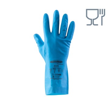RĘKAWICE SUMMITECH GUMOWE FLOKOWANE EF-F-06 - NIEBIESKI