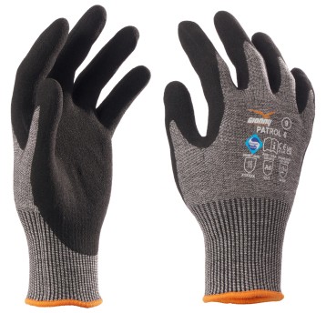 RĘKAWICZKI ANTYPRZECIĘCIOWE PATROL 6 - SZARY-CZARNY