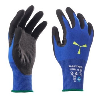 RĘKAWICZKI ROBOCZE P-FEEL 18 - KRÓLEWSKI NIEBIESKI-CZARNY