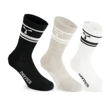 SKARPETKI MICHAEL - NERO-GRIGIO MELANGE-BIANCO