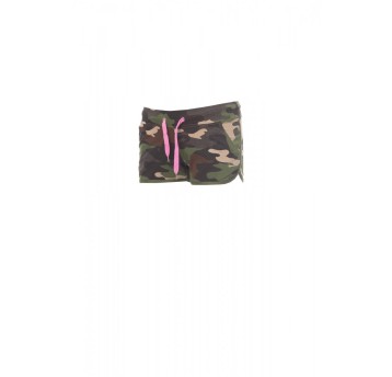 SPODENKI KRÓTKIE DRESOWE DAMSKIE COMBAT LADY - MORO/FUKSJOWY FLUO