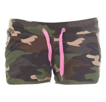 SPODENKI KRÓTKIE SPORTOWE COMBAT LADY - MORO-FUKSJOWY FLUO