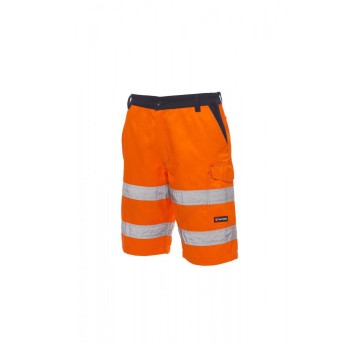SPODENKI ODBLASKOWE KRÓTKIE MĘSKIE CRAFT - POMARAŃCZOWY FLUO/GRANATOWY