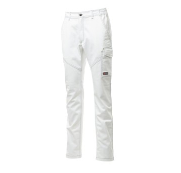 SPODNIE CAŁOROCZNE ELASTYCZNE UNISEX WORKER STRETCH - BIAŁY