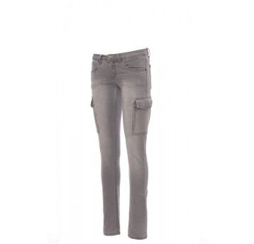 SPODNIE JEANS Z KIESZENIAMI DAMSKIE HUMMER LADY - SZARY STALOWY